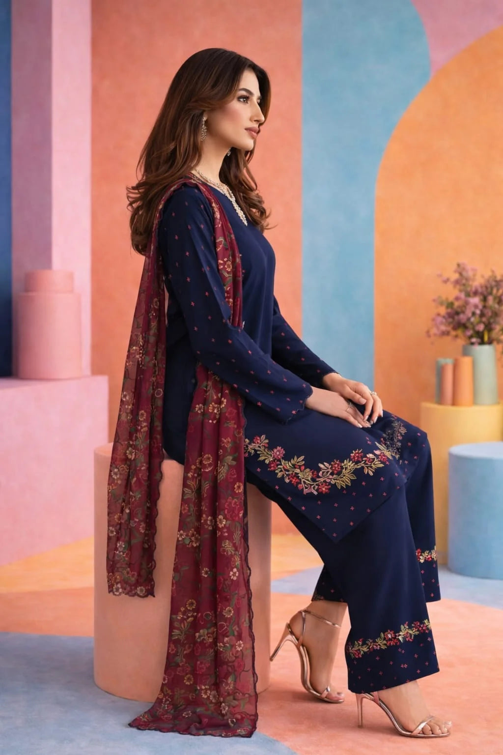 Summer Unstitched 3 Piece Embroidered Lawn Dress - RM110