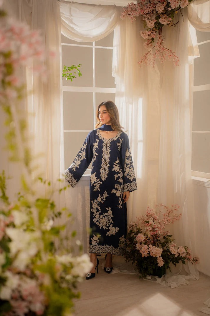 Nisa, unstitched 3 piece embroidered summer suit-RM136