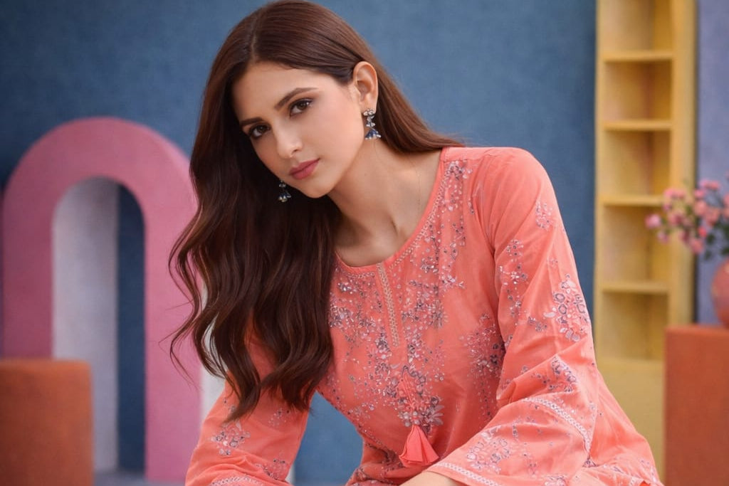 Nisa, unstitched 3 piece embroidered summer suit-RM127