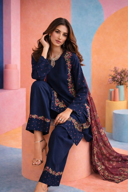 Summer Unstitched 3 Piece Embroidered Lawn Dress - RM110