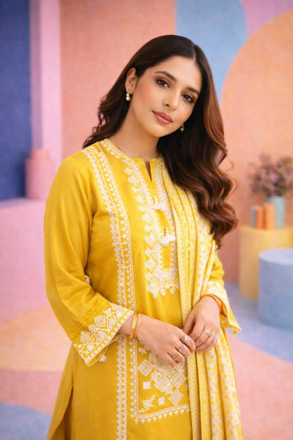 SAPPHIRE | 3PC EMBROIDERED SUMMER SUIT-RM143