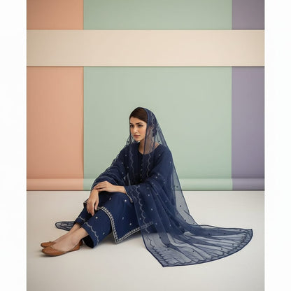 Dyot, unstitched 3 piece embroidered summer suit-RM123