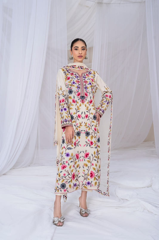 Asim Jofa , unstitched 3 piece embroidered summer suit-RM130