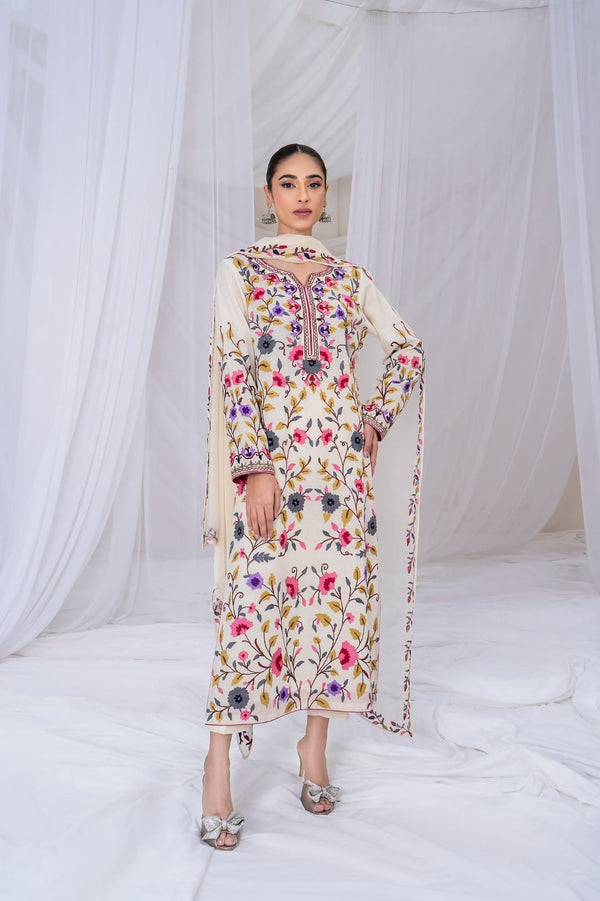 Asim Jofa , unstitched 3 piece embroidered summer suit-RM130