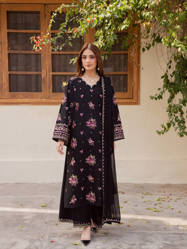 Nisa hit code, unstitched 3 piece summer embroidered suit-RM131