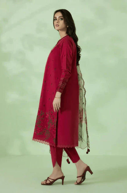 Sapphire, unstitched 3 piece embroidered summer suit.