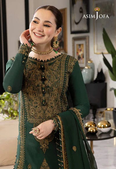 Asim Jofa, unstitched 3 piece lawn embroidered suit-RM122