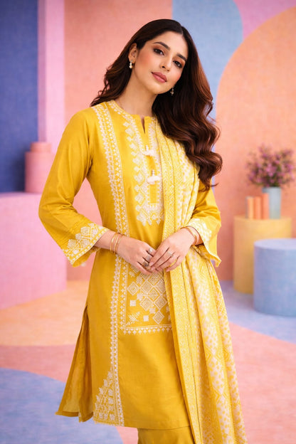 SAPPHIRE | 3PC EMBROIDERED SUMMER SUIT-RM143