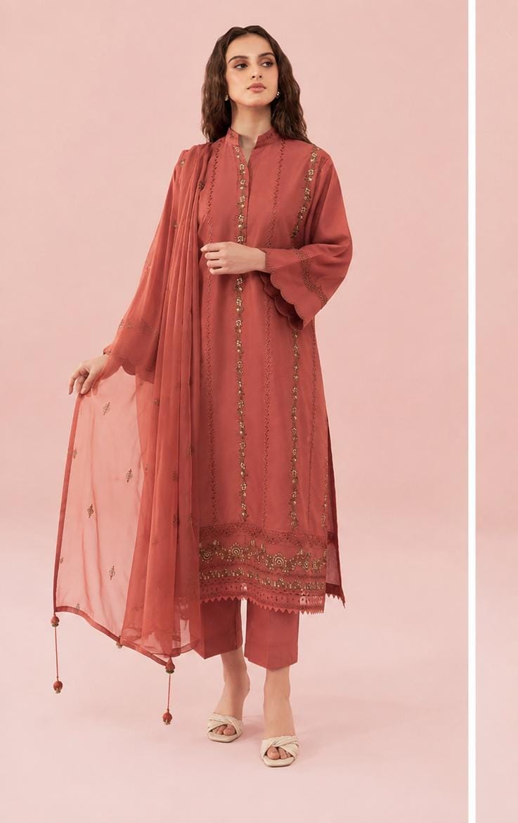 Sapphire, unstitched 3 piece embroidered summer suit-RM129