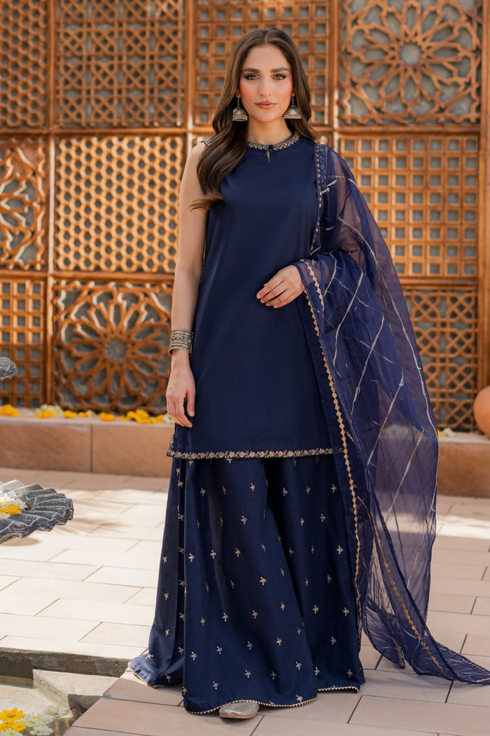 unstitched 3 piece embroidered summer suit - Baroque-RM119