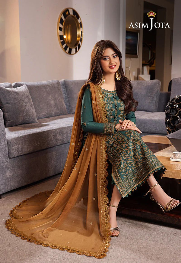 Asim Jofa, unstitched 3 piece lawn embroidered suit-RM118