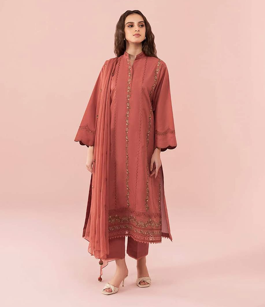 Sapphire, unstitched 3 piece embroidered summer suit-RM129