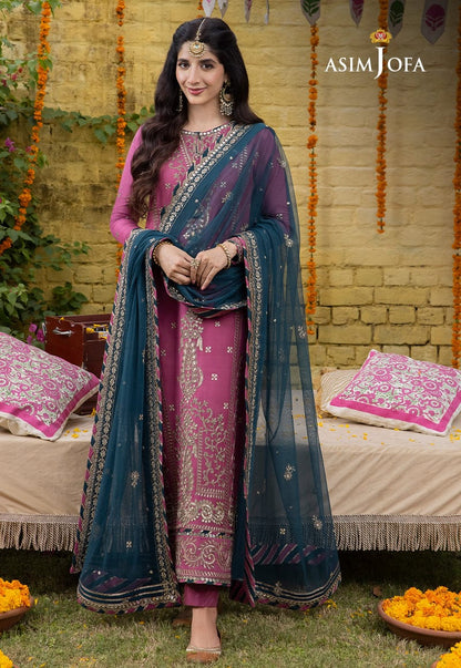 ASIM JOFA | 3 PIECE EMBROIDERED SUMMER SUIT-RM144