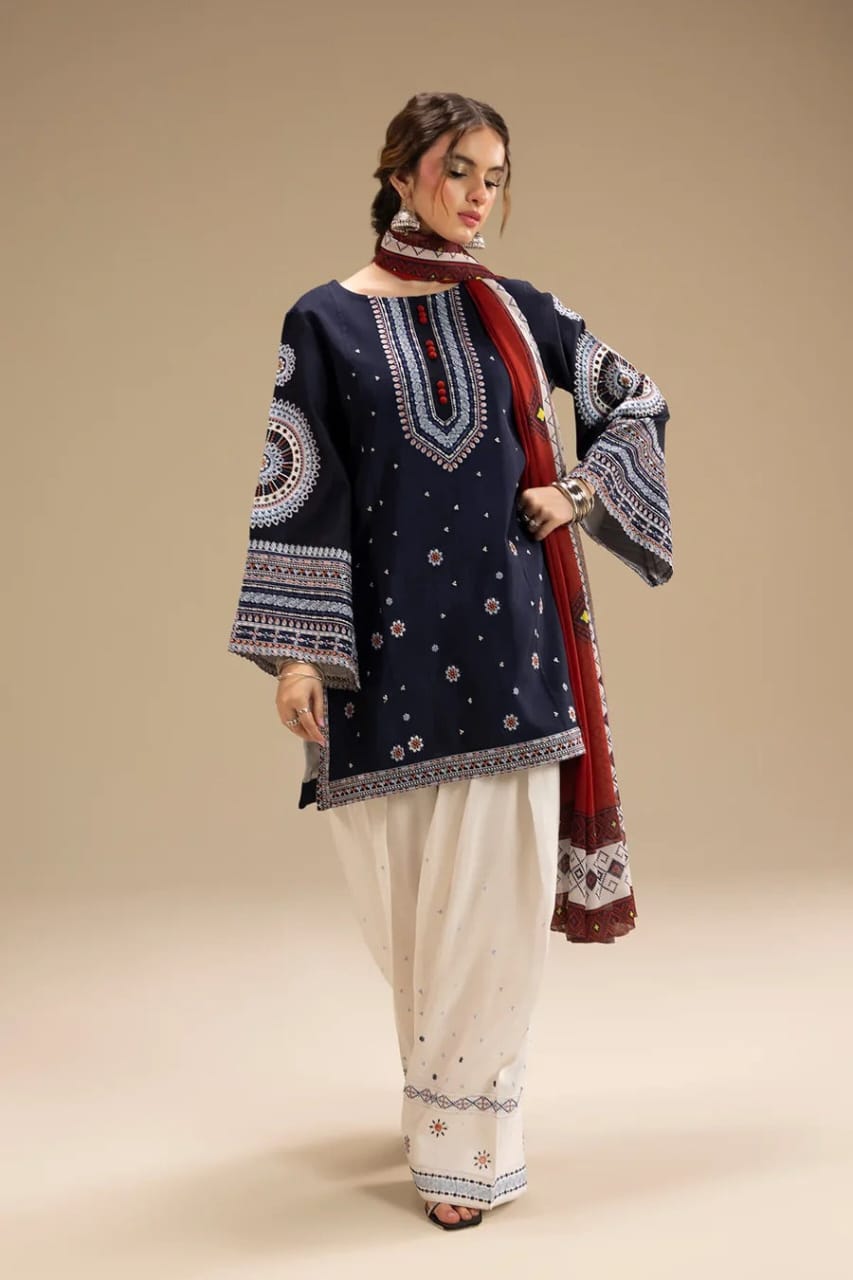 SAPPHIRE | 3 PIECE EMBROIDERED SUMMER SUIT-RM101