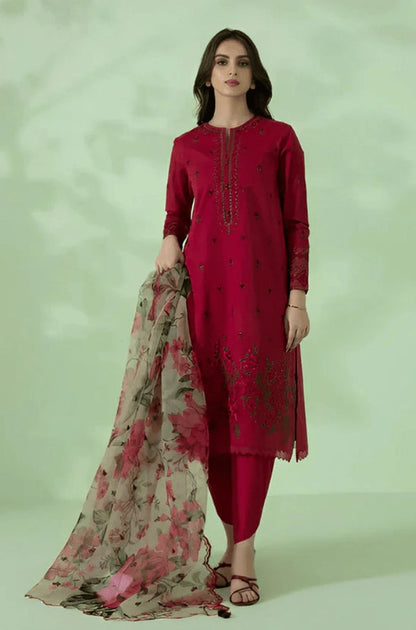 Sapphire, unstitched 3 piece embroidered summer suit.