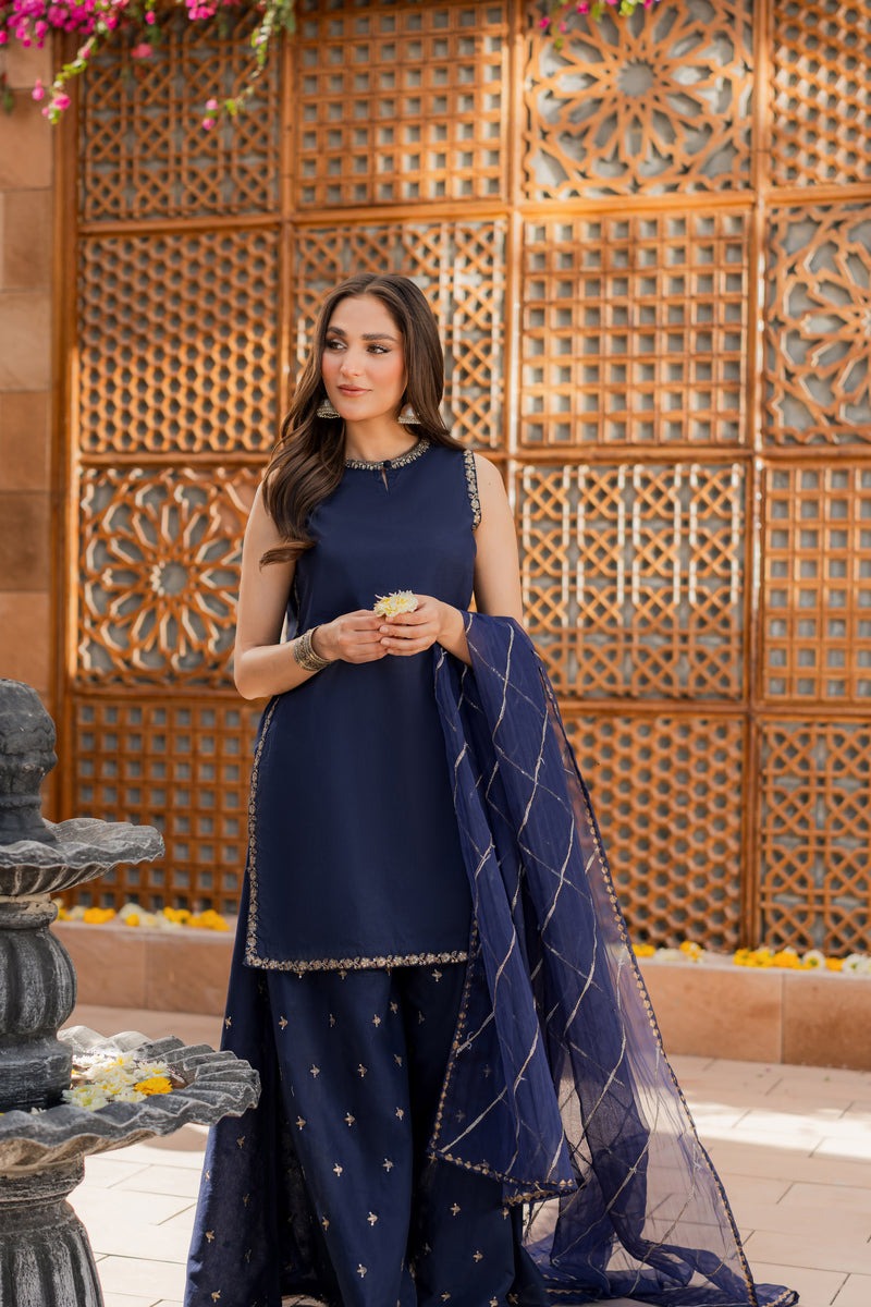 unstitched 3 piece embroidered summer suit - Baroque-RM119
