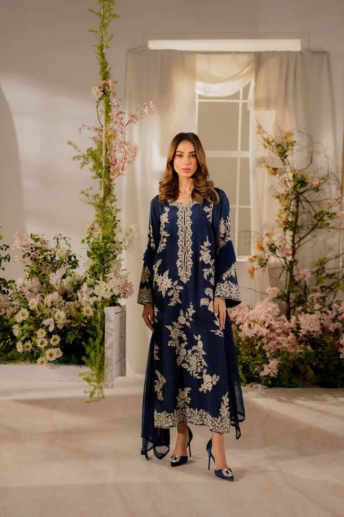 Nisa, unstitched 3 piece embroidered summer suit-RM136