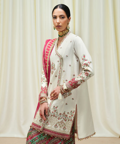 SPH - (White)3PC Embroidered Summer Suit -RM104