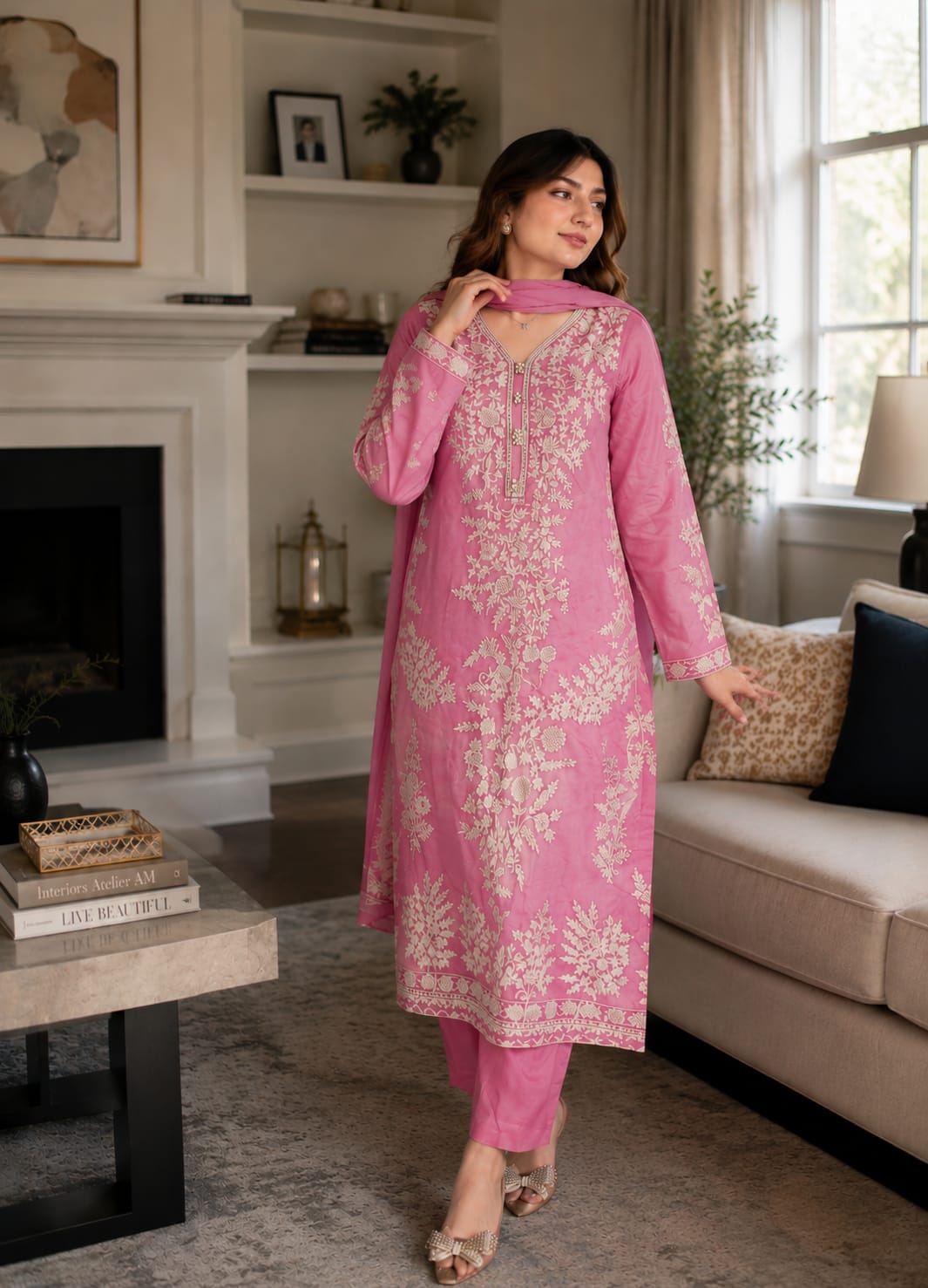 NISA | 3PC EMBROIDERED SUMMER SUIT-RM147