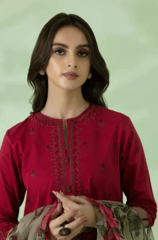 Sapphire, unstitched 3 piece embroidered summer suit.
