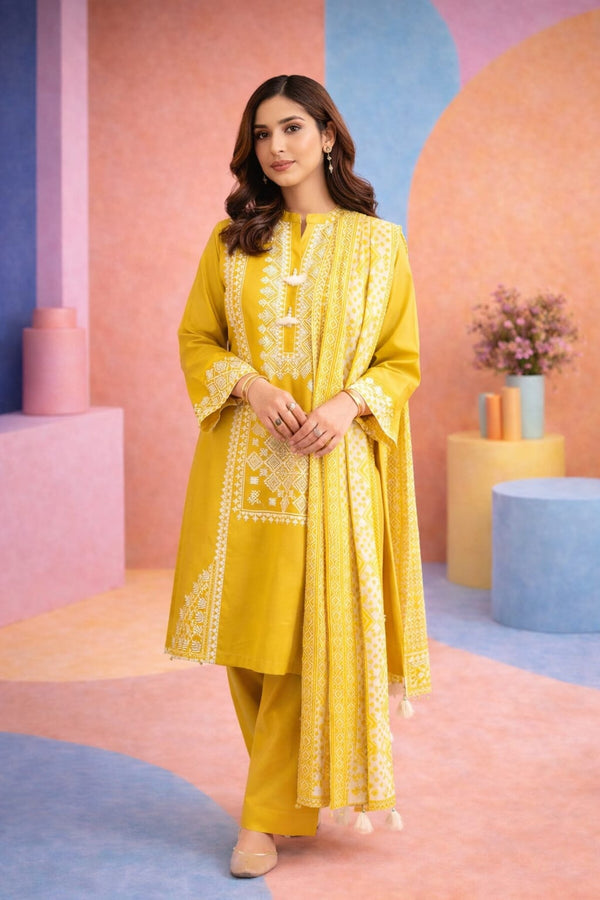 SAPPHIRE | 3PC EMBROIDERED SUMMER SUIT-RM143