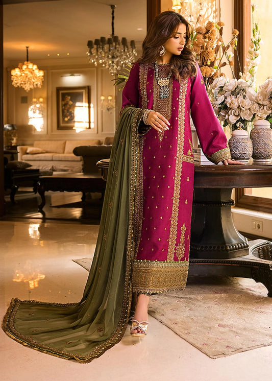 Asim Jofa, unstitched 3 piece embroidered summer suit-RM132