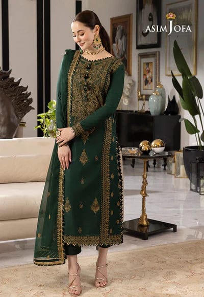 Asim Jofa, unstitched 3 piece lawn embroidered suit-RM122