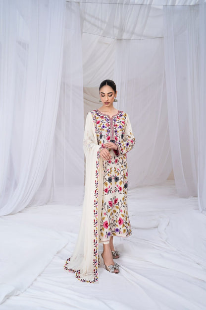 Asim Jofa , unstitched 3 piece embroidered summer suit-RM130