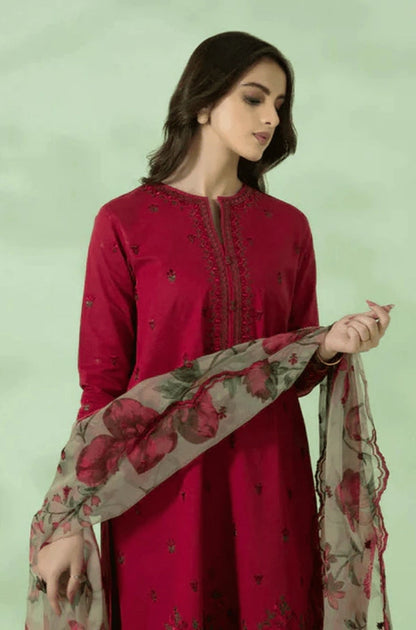 Sapphire, unstitched 3 piece embroidered summer suit.
