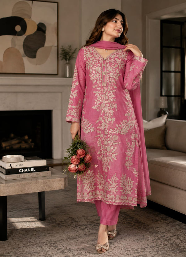NISA | 3PC EMBROIDERED SUMMER SUIT-RM147
