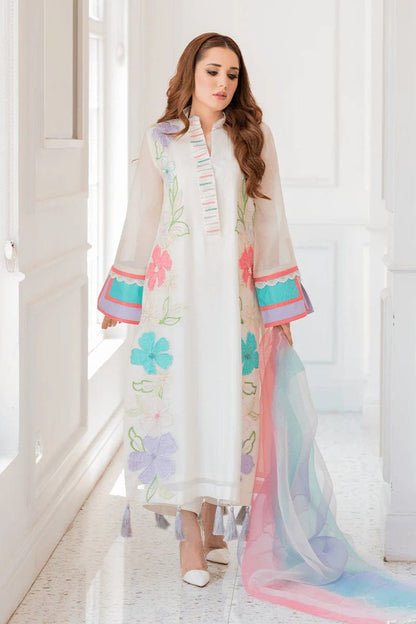 Zarkash, unstitched 3 piece embroidered summer suit-RM134