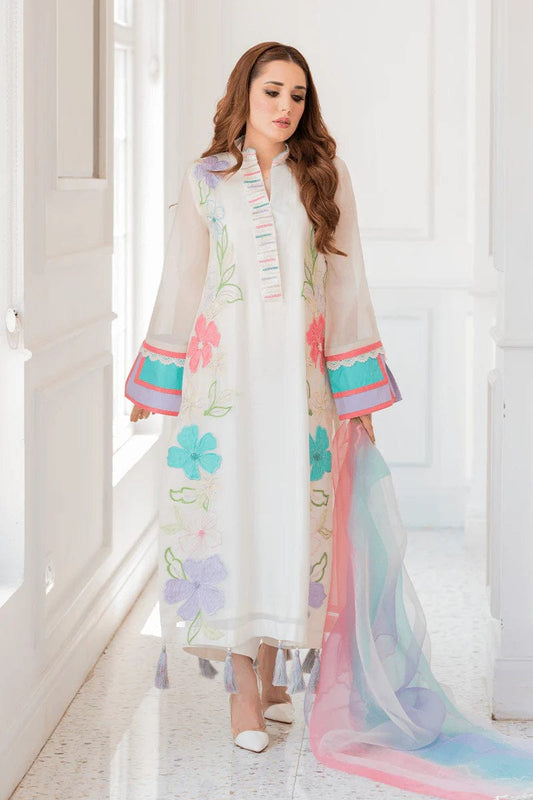 Zarkash, unstitched 3 piece embroidered summer suit-RM134