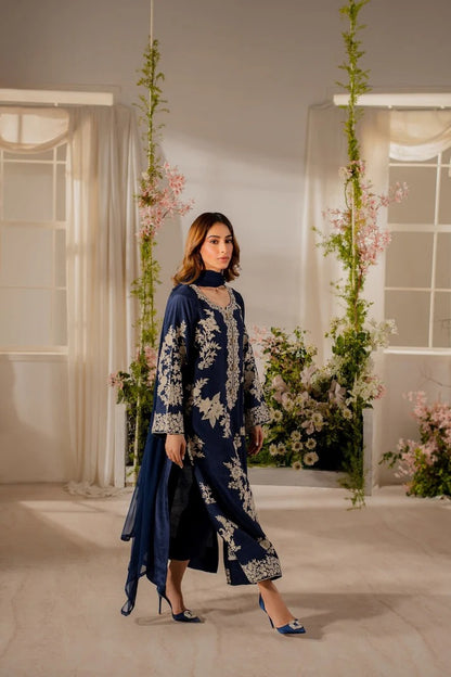 Nisa, unstitched 3 piece embroidered summer suit-RM136