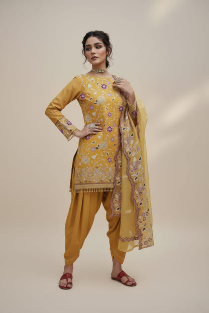 Cross stitch, unstitched 3 piece embroidered summer suit-RM124