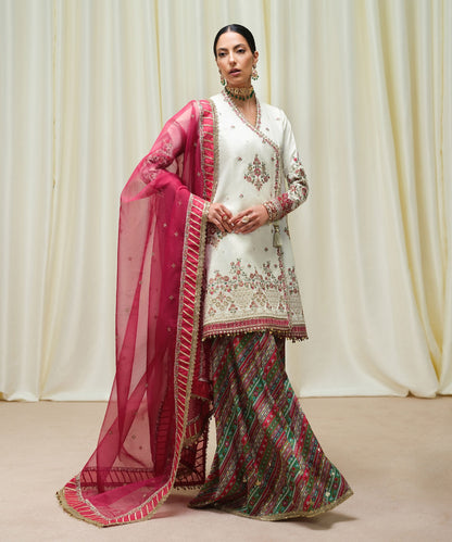 SPH - (White)3PC Embroidered Summer Suit -RM104